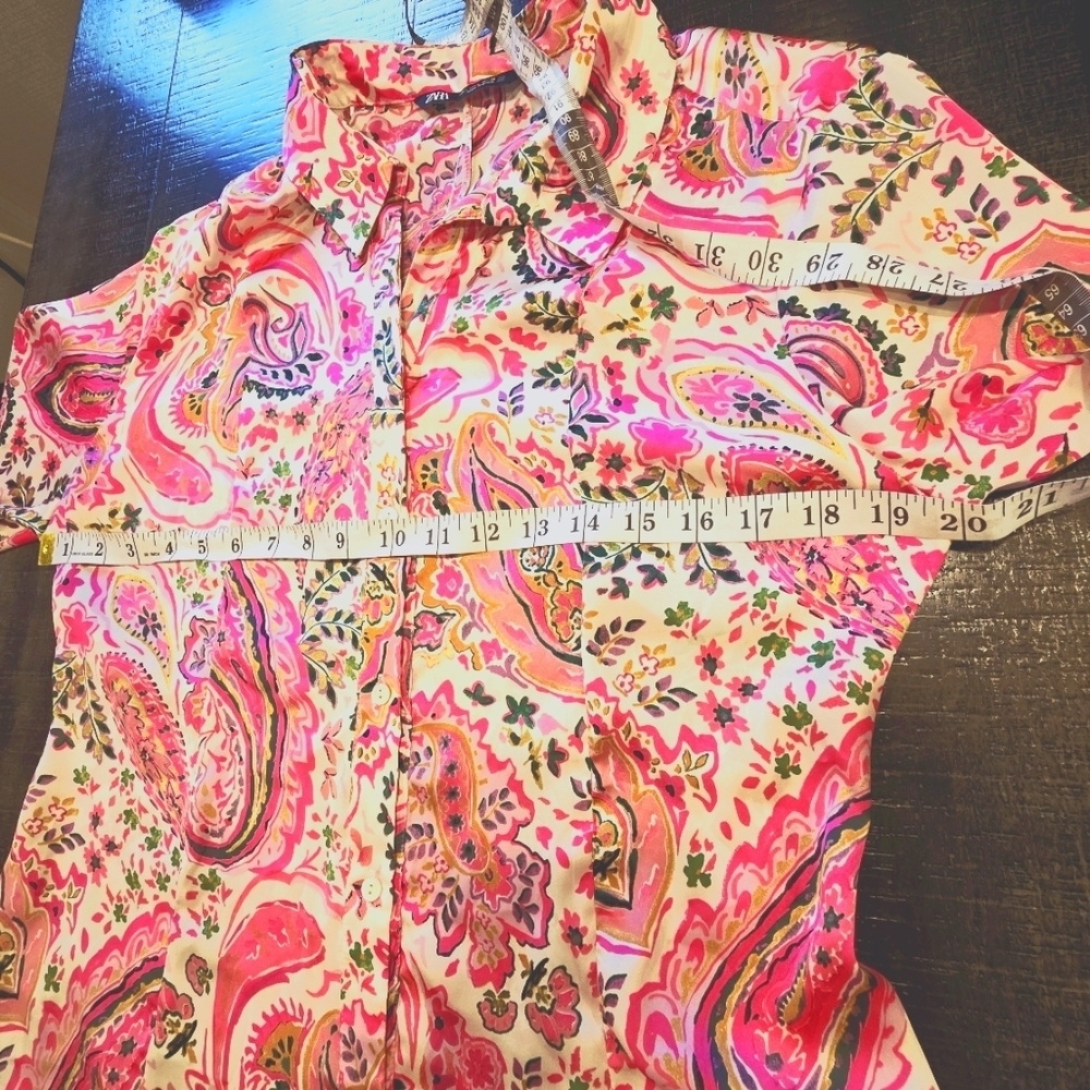 Zara Pink Paisley Women's Blouse - Picture 4 of 7